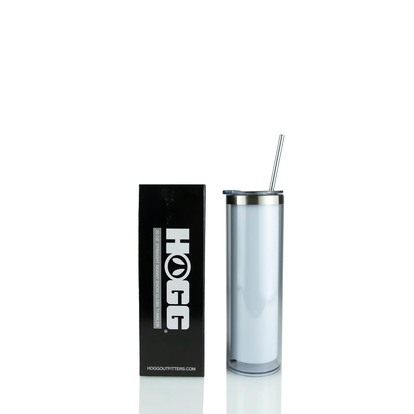 20oz Stainless Steel Snow Globe Cups W/ Straw