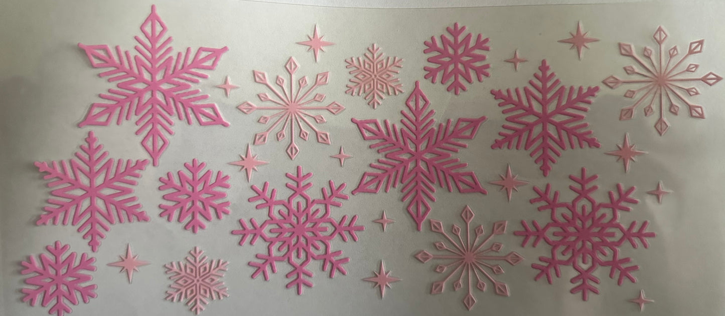 Pink snow flakes