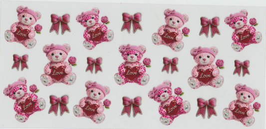 Pink teddy with bows