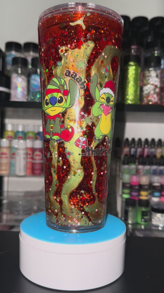 24oz GLOW IN THE DARK WRAP duo lava drip green and red