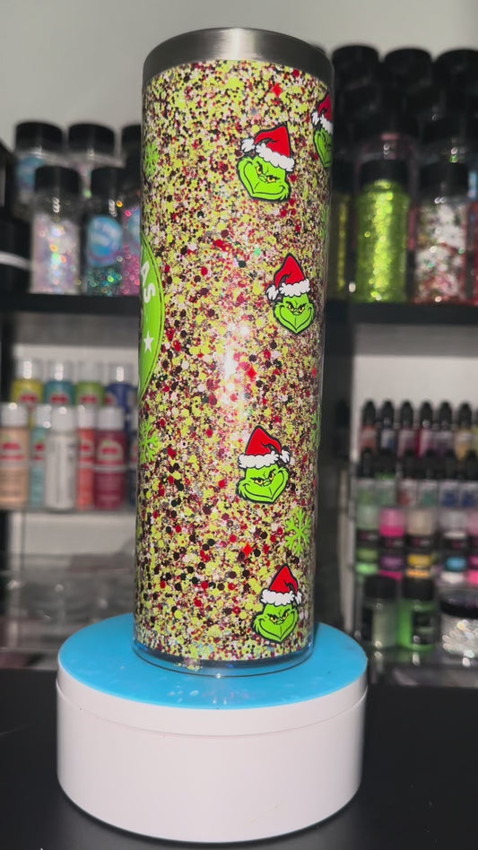 20oz stainless steel green guy Christmas